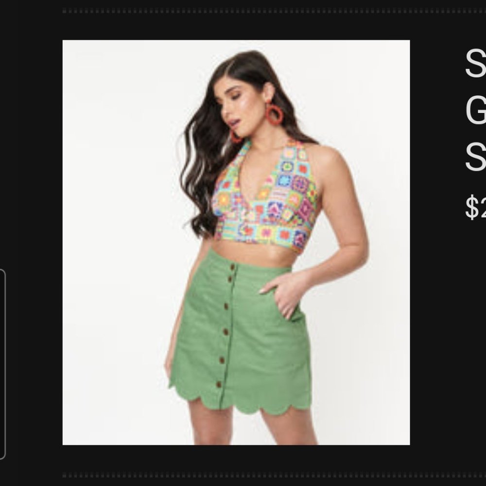 Smak Parlour Lime Green Campus Mini Skirt